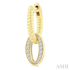 ASHI Oval Interlock Rope Diamond Fashion Hoop Earrings 621J6PPTGERYG