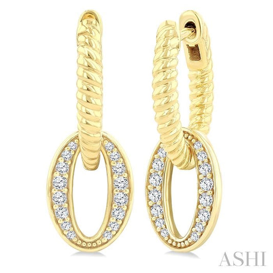 ASHI Oval Interlock Rope Diamond Fashion Hoop Earrings 621J6PPTGERYG