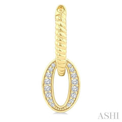 ASHI Oval Interlock Rope Diamond Fashion Hoop Earrings 621J6PPTGERYG