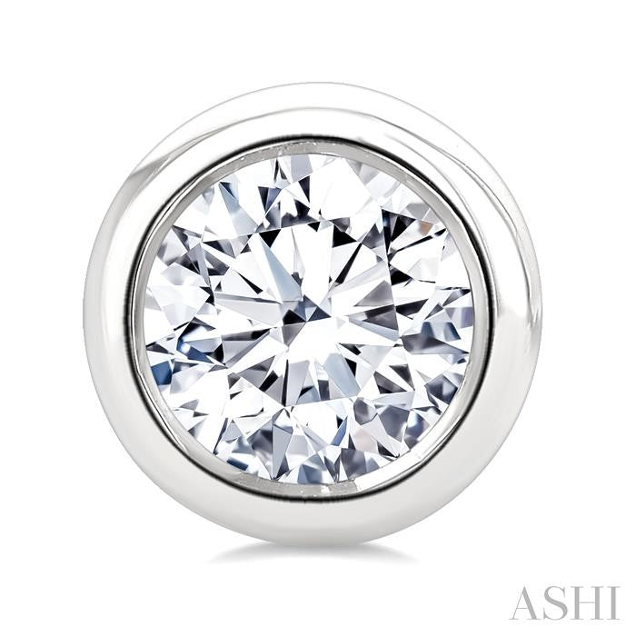 ASHI Round Shape Bezel Set Diamond Stud Earrings 621L3PPFGERWG-.65