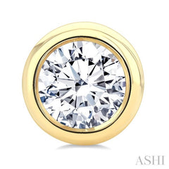 ASHI Round Shape Bezel Set Diamond Stud Earrings 621L3PPFGERYG-.65
