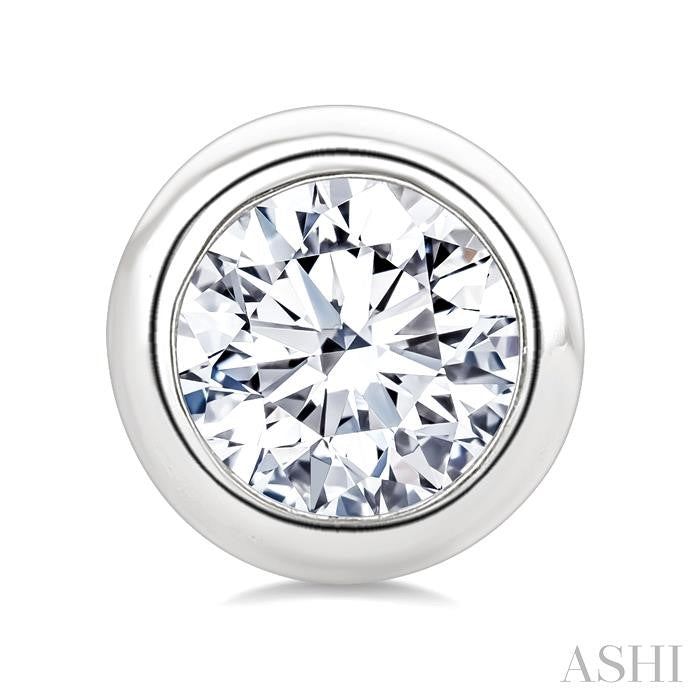 ASHI Round Shape Bezel Set Diamond Stud Earrings 621L5PPFGERWG