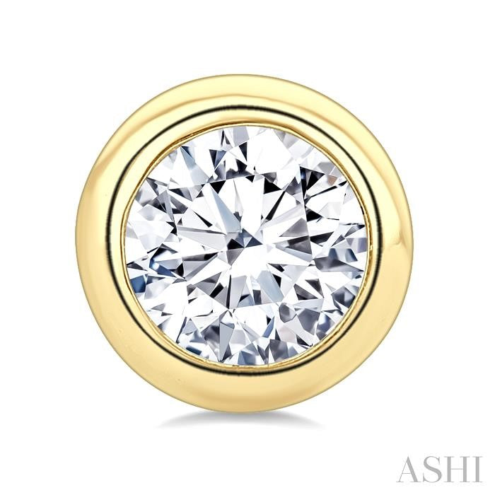 ASHI Round Shape Bezel Set Diamond Stud Earrings 621L5PPFGERYG