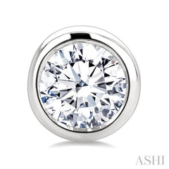 ASHI Round Shape Bezel Set Diamond Stud Earrings 621L6PPFGERWG