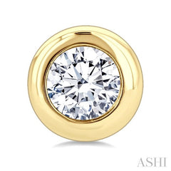 ASHI Round Shape Bezel Set Diamond Stud Earrings 621L7PPFGERYG