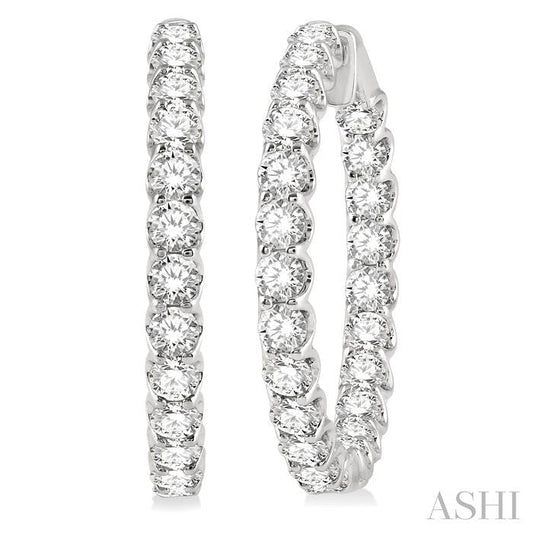 ASHI Inside-Out Diamond Round Hoop Earrings 622B0PPFGERWG-7.00