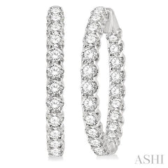 ASHI Inside-Out Diamond Round Hoop Earrings 622B0PPFGERWG-7.00