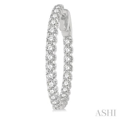 ASHI Inside-Out Diamond Round Hoop Earrings 622B0PPFHERWG-1.50