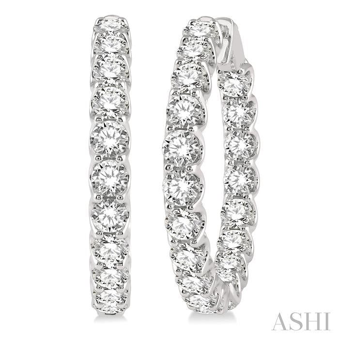 ASHI Inside-Out Diamond Round Hoop Earrings 622B0PPFHERWG-10.00