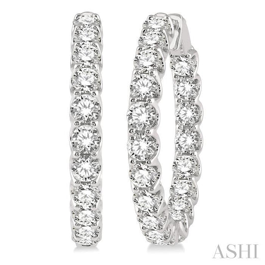 ASHI Inside-Out Diamond Round Hoop Earrings 622B0PPFHERWG-10.00