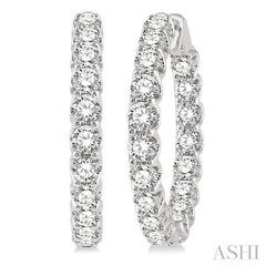 ASHI Inside-Out Diamond Round Hoop Earrings 622B0PPFHERWG-10.00