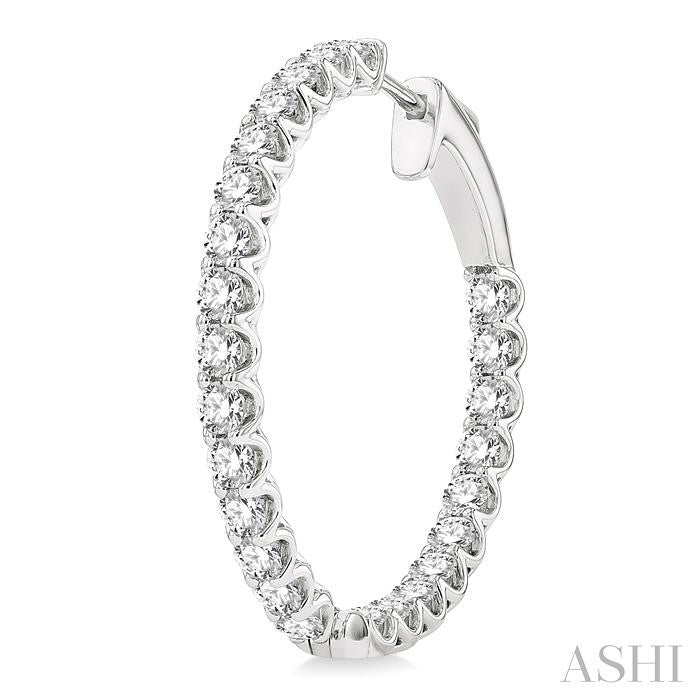 ASHI Inside-Out Diamond Round Hoop Earrings 622B0PPFHERWG-3.00