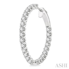 ASHI Inside-Out Diamond Round Hoop Earrings 622B0PPFHERWG-3.00