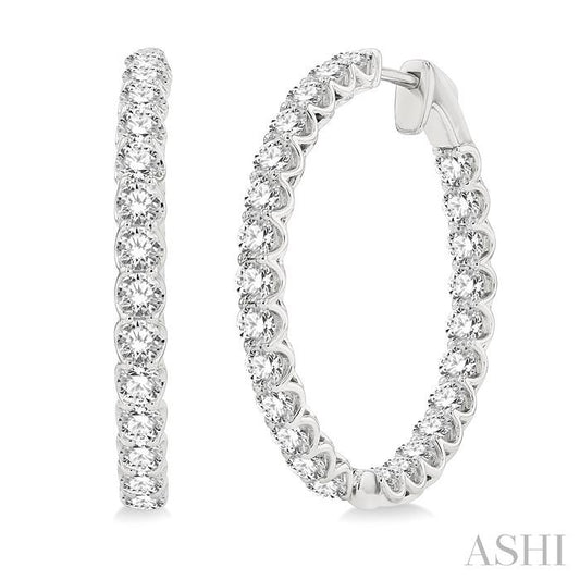 ASHI Inside-Out Diamond Round Hoop Earrings 622B0PPFHERWG-4.00