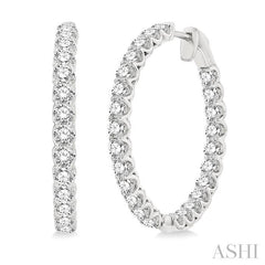 ASHI Inside-Out Diamond Round Hoop Earrings 622B0PPFHERWG-4.00