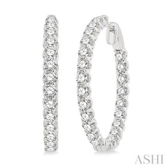 ASHI Inside-Out Diamond Round Hoop Earrings 622B0PPFHERWG-5.00