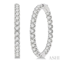 ASHI Inside-Out Diamond Round Hoop Earrings 622B0PPFHERWG-6.00