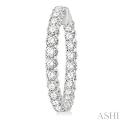 ASHI Inside-Out Diamond Round Hoop Earrings 622B0PPFHERWG-7.00