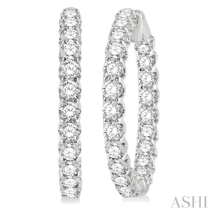 ASHI Inside-Out Diamond Round Hoop Earrings 622B0PPFHERWG-7.00