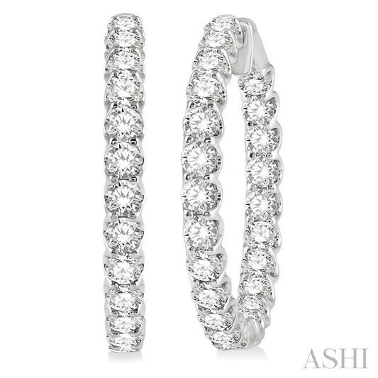 ASHI Inside-Out Diamond Round Hoop Earrings 622B0PPFHERWG-7.00