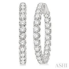 ASHI Inside-Out Diamond Round Hoop Earrings 622B0PPFHERWG-7.00