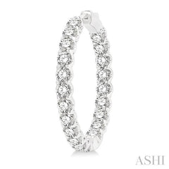 ASHI Inside-Out Diamond Round Hoop Earrings 622B0PPFHERWG-8.00