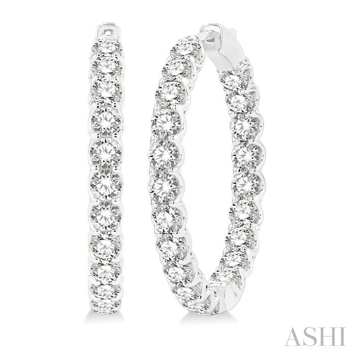 ASHI Inside-Out Diamond Round Hoop Earrings 622B0PPFHERWG-8.00