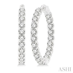 ASHI Inside-Out Diamond Round Hoop Earrings 622B0PPFHERWG-8.00