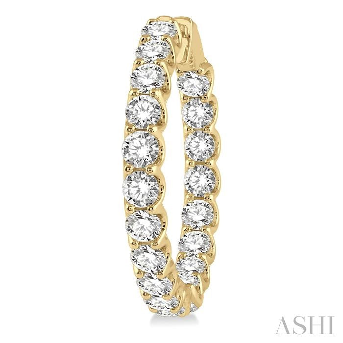 ASHI Inside-Out Diamond Round Hoop Earrings 622B0PPFHERYG-10.00