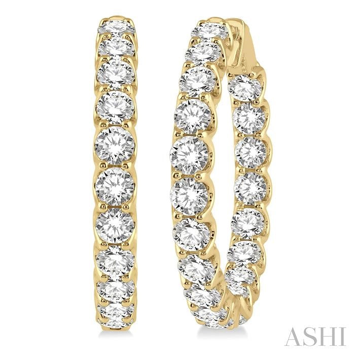 ASHI Inside-Out Diamond Round Hoop Earrings 622B0PPFHERYG-10.00