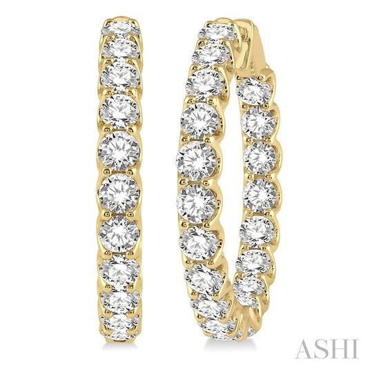 ASHI Inside-Out Diamond Round Hoop Earrings 622B0PPFHERYG-10.00