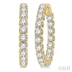 ASHI Inside-Out Diamond Round Hoop Earrings 622B0PPFHERYG-10.00