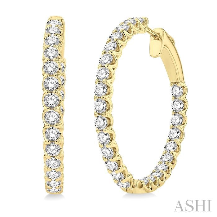 ASHI Inside-Out Diamond Round Hoop Earrings 622B0PPFHERYG-3.00