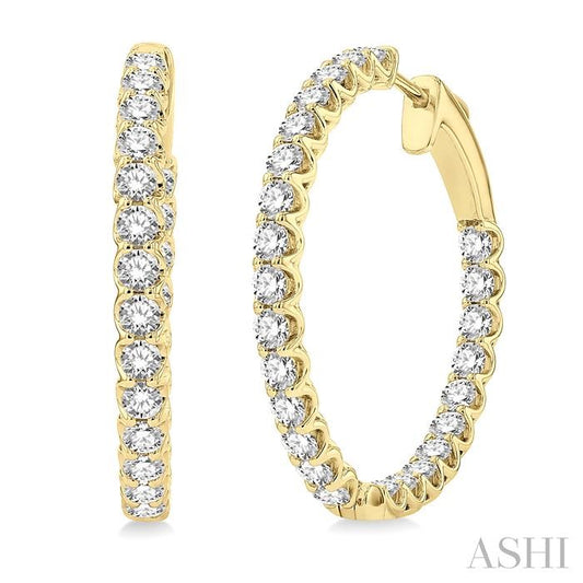 ASHI Inside-Out Diamond Round Hoop Earrings 622B0PPFHERYG-3.00