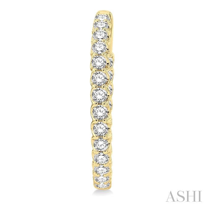 ASHI Inside-Out Diamond Round Hoop Earrings 622B0PPFHERYG-3.00