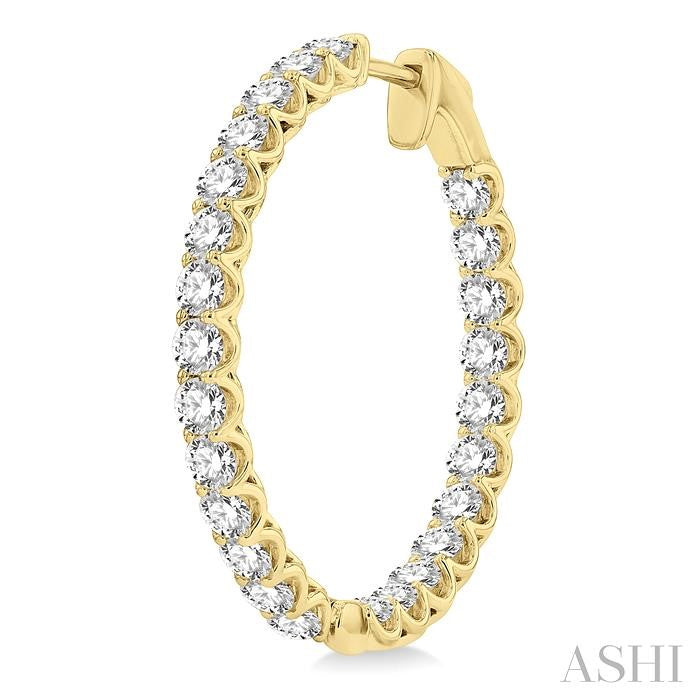 ASHI Inside-Out Diamond Round Hoop Earrings 622B0PPFHERYG-4.00