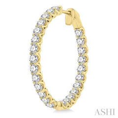 ASHI Inside-Out Diamond Round Hoop Earrings 622B0PPFHERYG-4.00