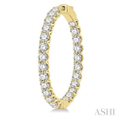 ASHI Inside-Out Diamond Round Hoop Earrings 622B0PPFHERYG-6.00