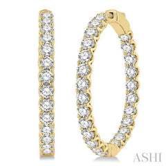 ASHI Inside-Out Diamond Round Hoop Earrings 622B0PPFHERYG-6.00