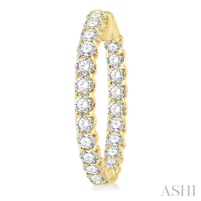 ASHI Inside-Out Diamond Round Hoop Earrings 622B0PPFHERYG-7.00