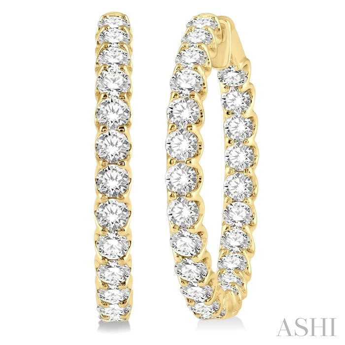 ASHI Inside-Out Diamond Round Hoop Earrings 622B0PPFHERYG-7.00