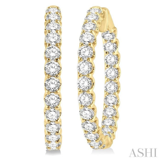 ASHI Inside-Out Diamond Round Hoop Earrings 622B0PPFHERYG-7.00