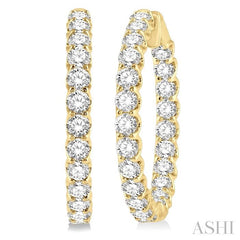 ASHI Inside-Out Diamond Round Hoop Earrings 622B0PPFHERYG-7.00