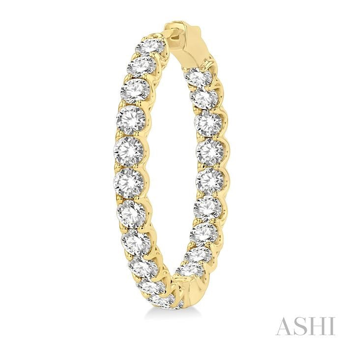 ASHI Inside-Out Diamond Round Hoop Earrings 622B0PPFHERYG-8.00