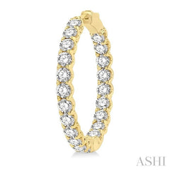 ASHI Inside-Out Diamond Round Hoop Earrings 622B0PPFHERYG-8.00