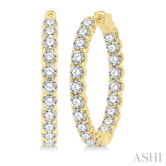 ASHI Inside-Out Diamond Round Hoop Earrings 622B0PPFHERYG-8.00