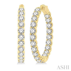 ASHI Inside-Out Diamond Round Hoop Earrings 622B0PPFHERYG-8.00
