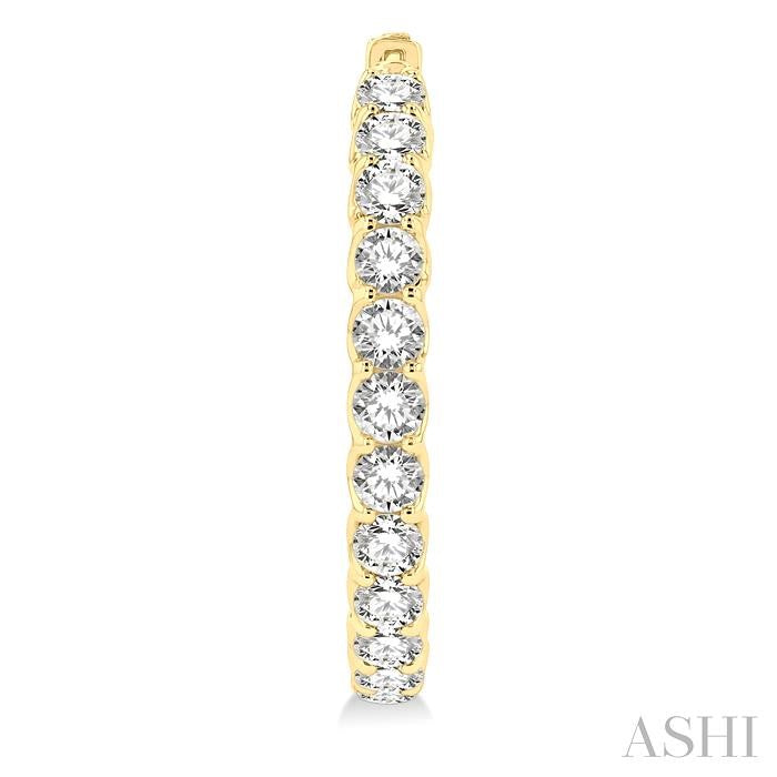 ASHI Inside-Out Diamond Round Hoop Earrings 622B0PPFHERYG-8.00