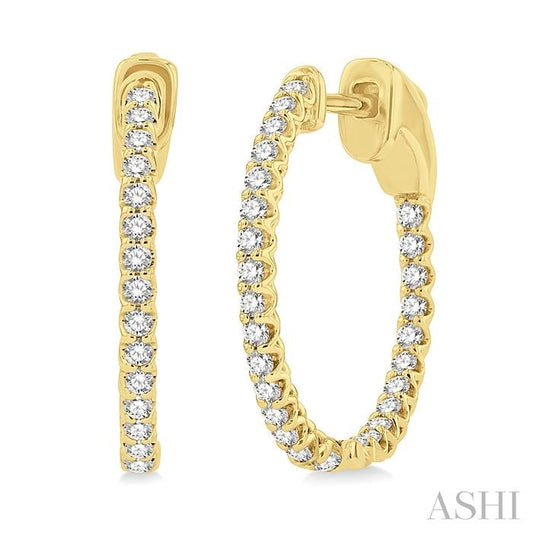 ASHI Inside-Out Diamond Round Hoop Earrings 622B3PPFHERYG