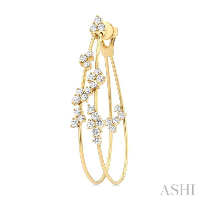 ASHI Double Row Diamond Fashion Hoop Earrings 622G0PPFGERYG-2.15